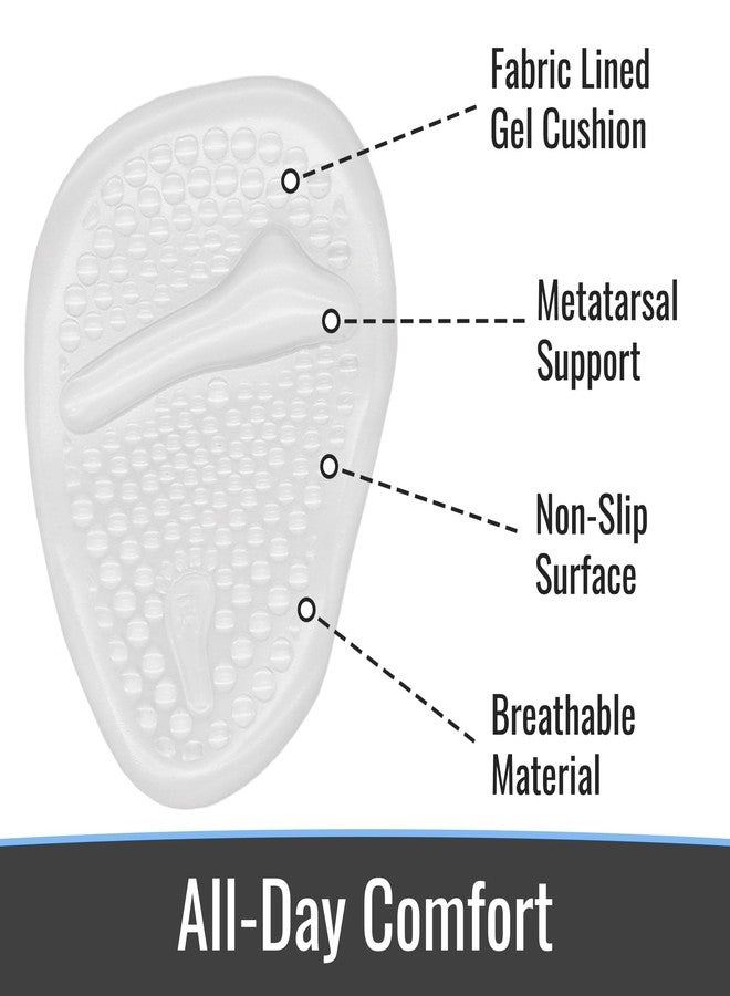 Steins Ultimate Comfort Gel Metatarsal Heel Pads for Shoes Women | Premium Ball of The Foot Shoe Inserts | All-Day Relief Anti-Slip Grip, One-Size-Fits-All Heel Inserts for Women (W) Clear - 4/pk - Image 2